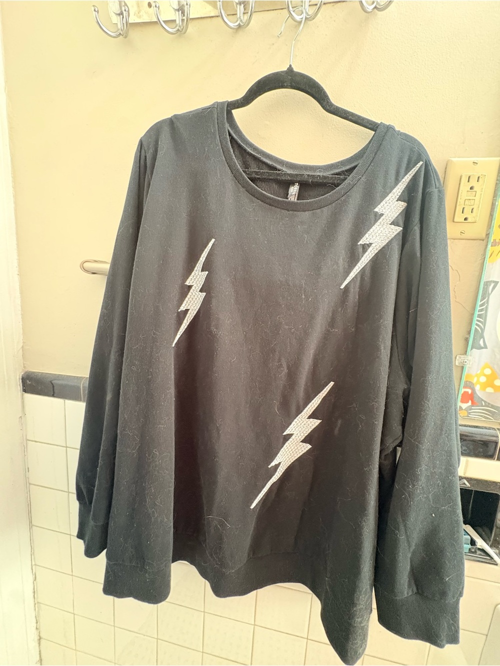 torrid Black Sweatshirt with white Lightning Bolts